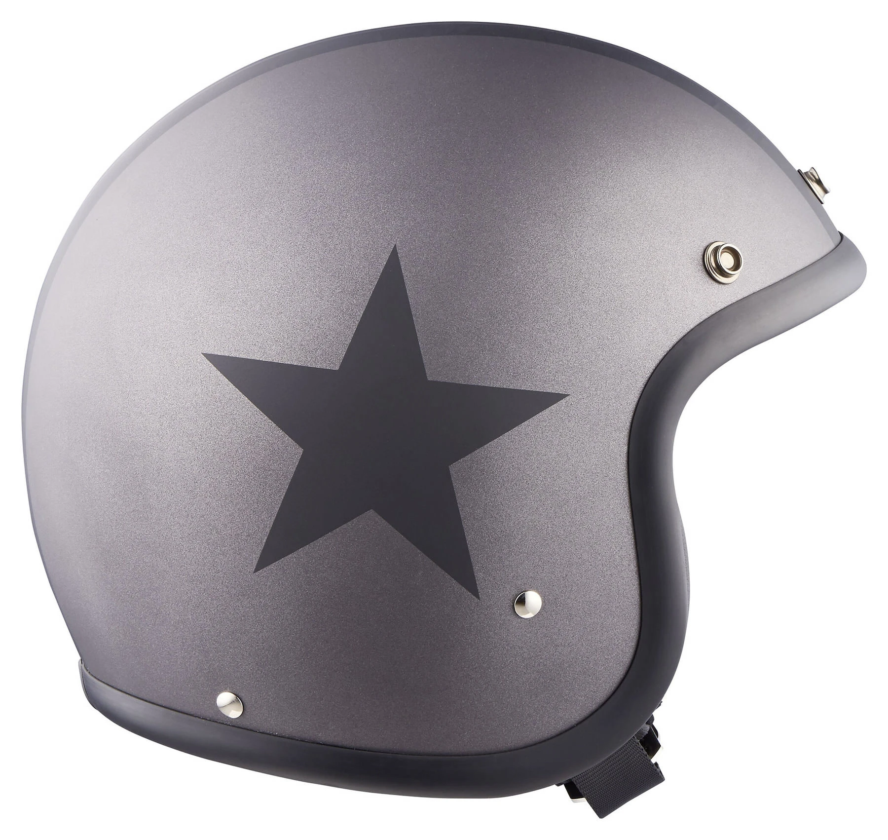 DMD Vintage Star Grey Jet Helmet - Image 4